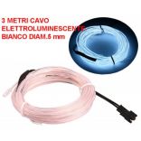 Cavo elettroluminescente bianco - 3 metri diametro 5 mm