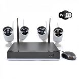Sistema completo per Videosorveglianza Wireless - Registrazione NVR 4 canali + 4 Telecamere IP